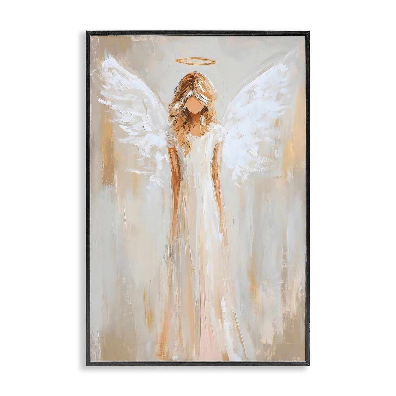 Stupell Industries Divine White Robe Angel Framed Giclee, design by Petal Prints Design